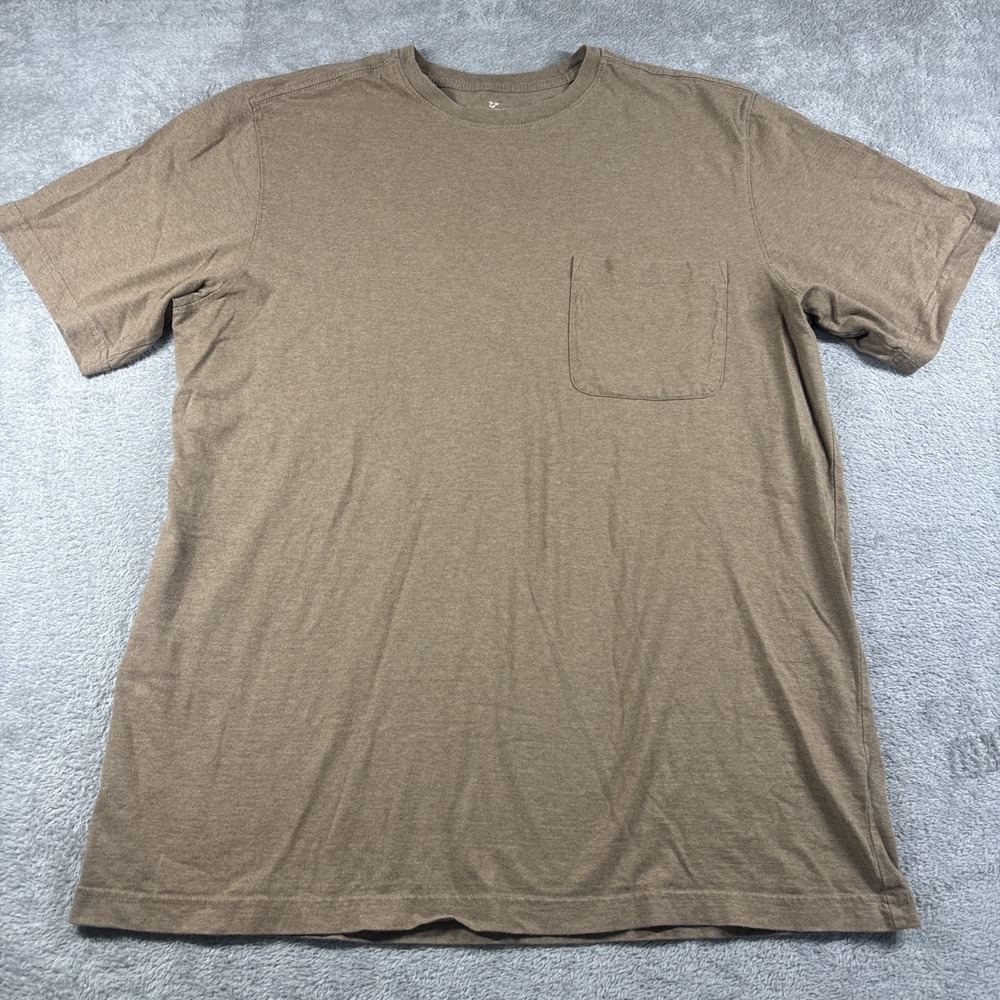 Outdoor Life River Washed Tee T Shirt Brown Pocket Short Sleeve Mens 2XLT
